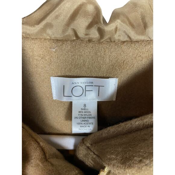 Women's Loft Brown Wool zip up Jacket Size 8 - Picture 6 of 9